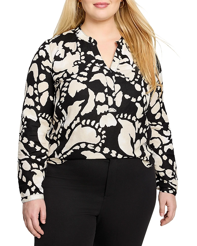 Nic+Zoe Plus Evening Petal Long Sleeve Blouse
