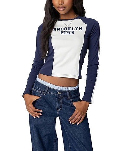 Edikted Brooklyn Raglan Long Sleeve T Shirt