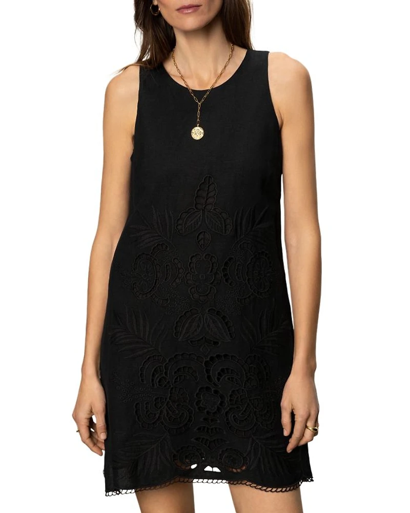 Embroidered Blooms Mini Dress