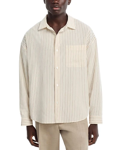 Striped Regular Fit Wool Shirt