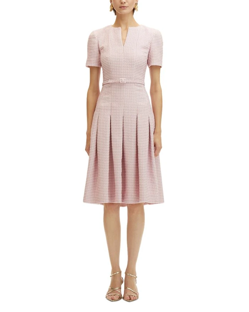 Lurex Belted Tweed Dress