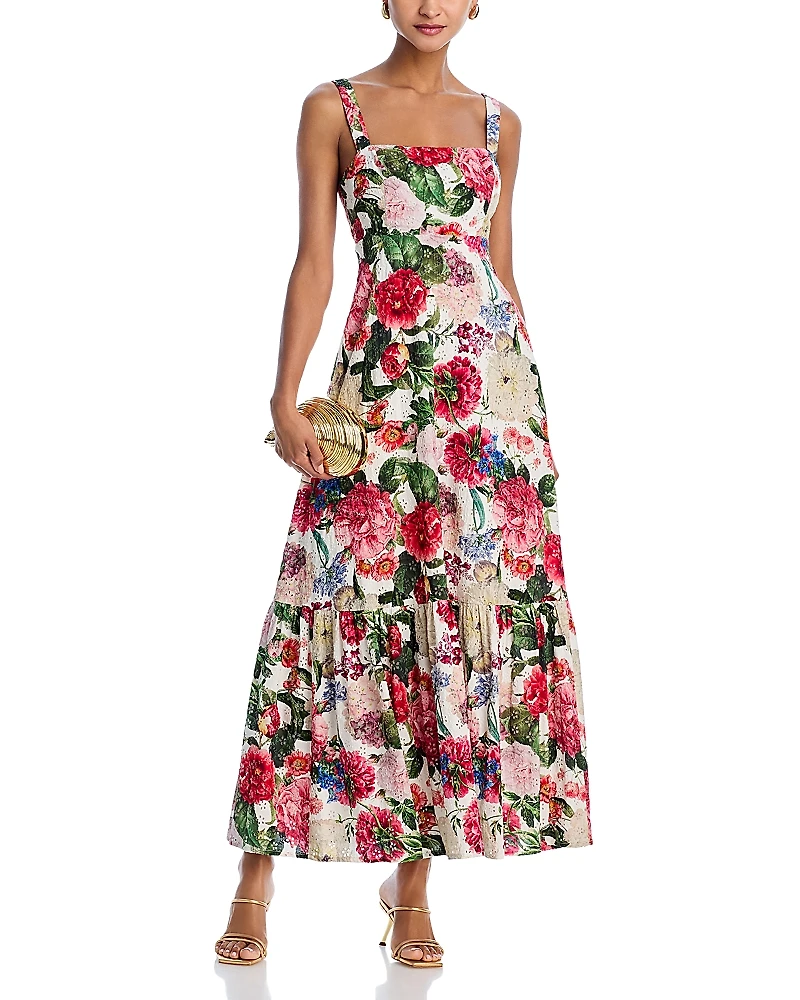 Aqua Floral Maxi Dress - Exclusive