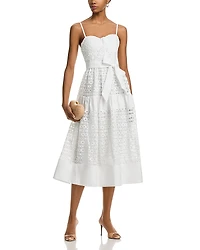 Aqua Eyelet Midi Dress - Exclusive