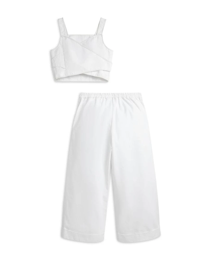 Girls' Cotton Canvas Top & Pant Set - Big Kid