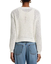 Open Stitch Crochet Rosette Cardigan Sweater - Exclusive