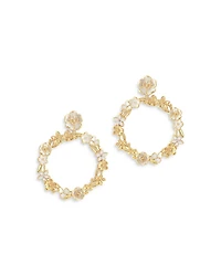 Anabel Aram Bloom Gathered Drop Hoop Earrings