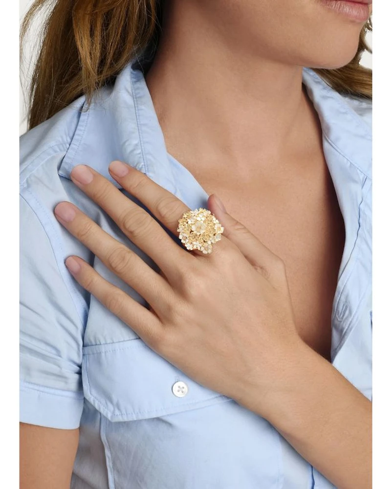 Bloom Gathered Cocktail Ring 18K Gold Plated - Exclusive