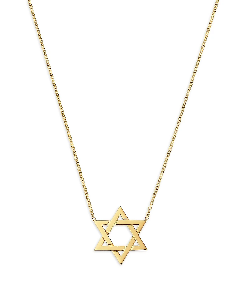Zoe Chicco 14K Yellow Gold Spiritual Star of David Pendant Necklace, 14-16