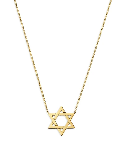 Zoe Chicco 14K Yellow Gold Spiritual Star of David Pendant Necklace, 14-16