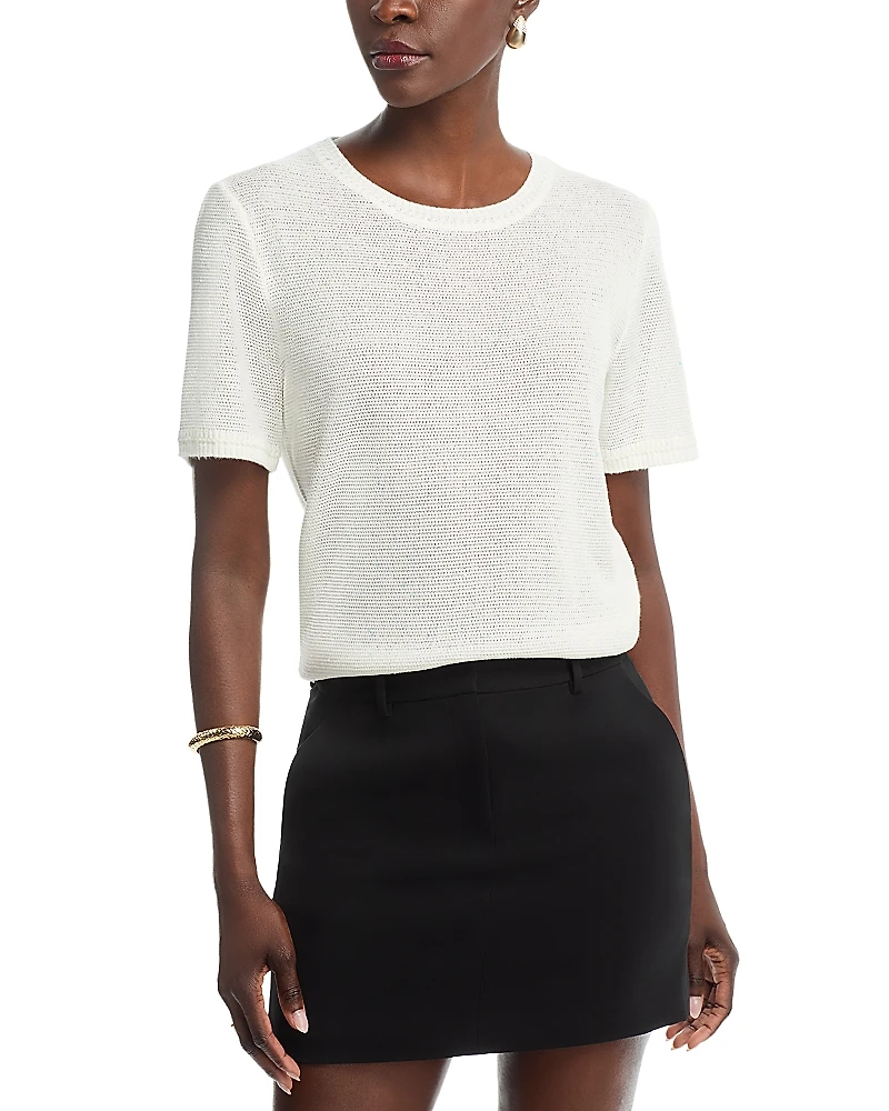 Kobi Halperin Noa Micro Sequins Short Sleeve Sweater