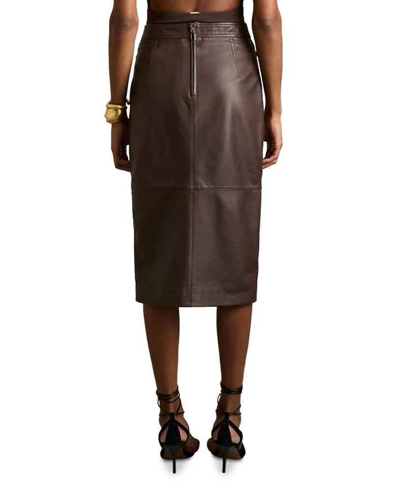 Miley Leather Midi Skirt