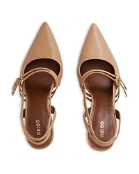 Women's Beatrice Pointed Toe Double Buckle High Heel Pumps