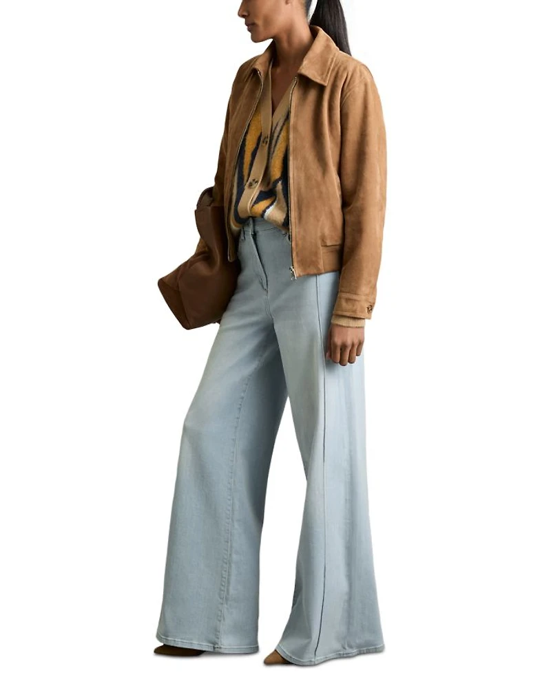 Heather High Rise Wide Leg Jeans Light Blue