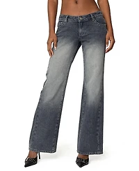 Edikted Alysse Low Rise Gray-Washed Jeans