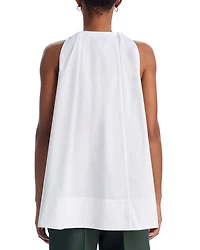 Gathered Cotton Poplin Tunic Top