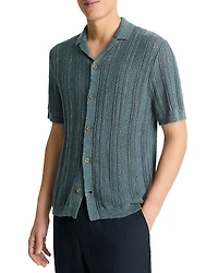 Vince Regular Fit Short Sleeve Knit Cabana Shirt
