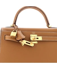 Kelly 28 Handbag Brown Epsom with Gold Hardware