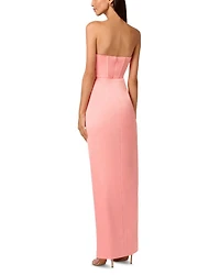 Satin Strapless Draped Column Gown