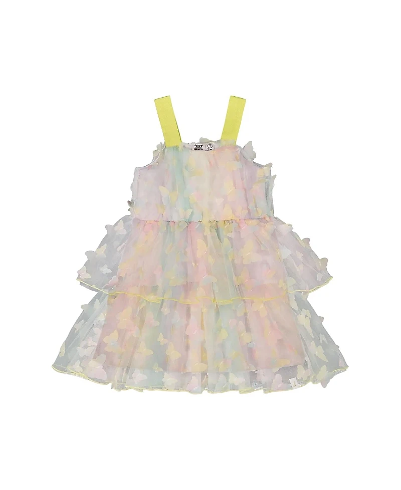 Deux par Girls' Tiered Printed Mesh Dress - Big Kid