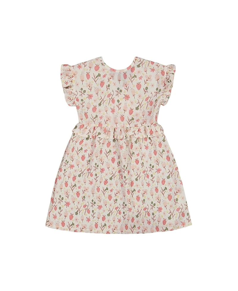 Deux par Girls' Printed Seersucker Dress with Frill - Big Kid