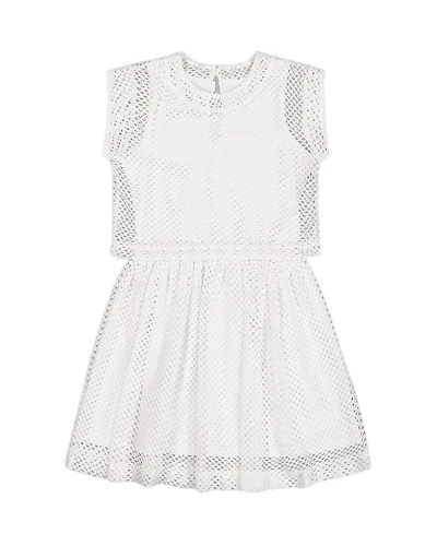 Deux par Girls' Bi-Material Mesh and Organic Cotton Dress - Little Kid