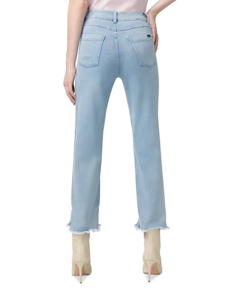 High Rise Ruffle Hem Skimmer Jeans