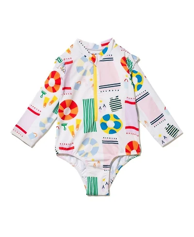 Unisex UPF 50+ Recycled Polyester Beach Zipped Rashguard Onepiece - Baby