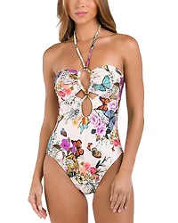 L'Agence Shiva Butterfly Keyhole One Piece Swimsuit
