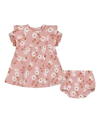 Deux par Deux Girls' Printed Muslin Dress and Bloomer Set - Baby