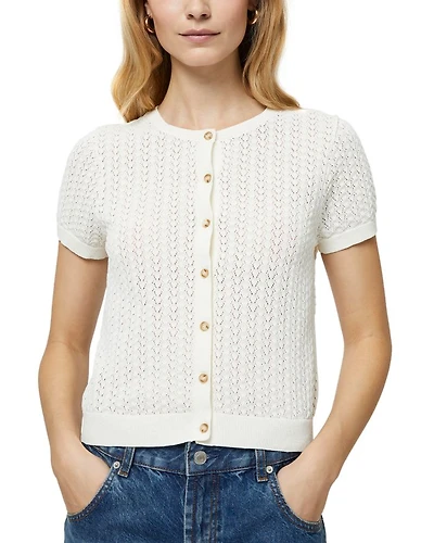 Pointelle Button Cardigan