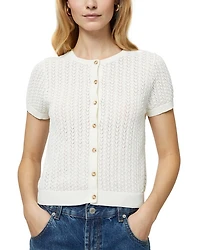 Pointelle Button Cardigan