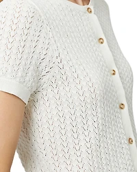 Pointelle Button Cardigan