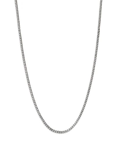 Certified Diamond Classic Tennis Necklace in 14K White Gold, 5.0 tcw
