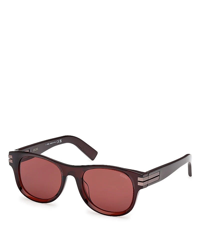 Zegna Round Sunglasses, 54mm