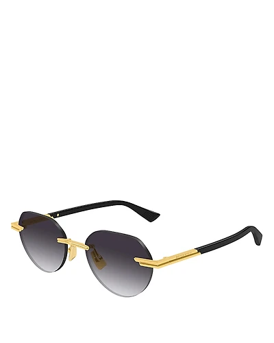 Bottega Veneta Glasant Rimless Round Sunglasses, 51mm