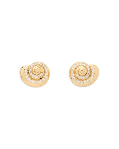 Pavé Seashell Stud Earrings