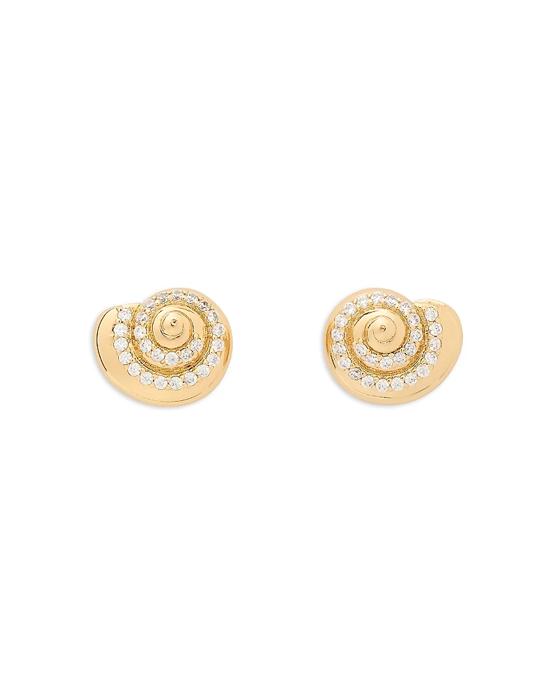 kate spade new york Pave Seashell Stud Earrings