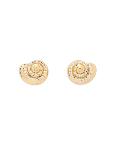 kate spade new york Pave Seashell Stud Earrings