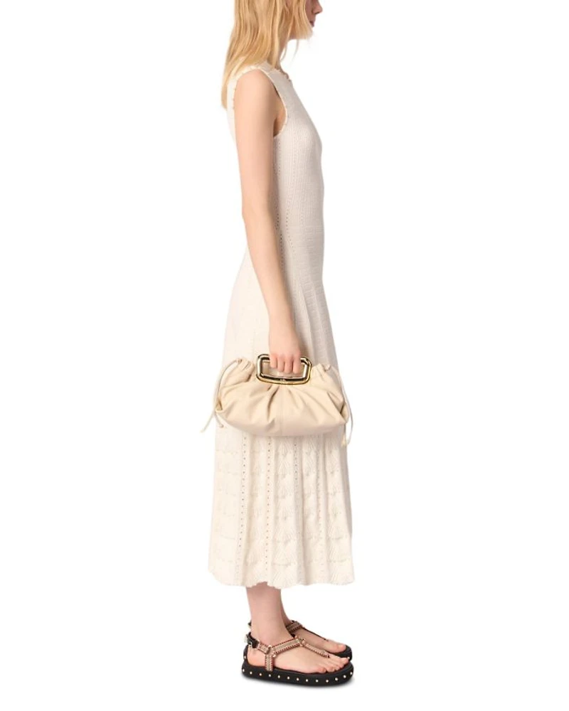 Beaded Pointelle Knit Dress