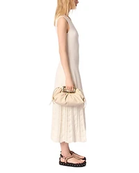 Beaded Pointelle Knit Dress
