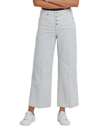 Teresa High Rise Wide Leg Ankle Jeans Palencia Stripe