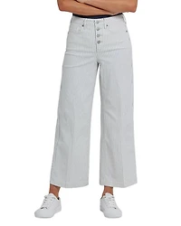 Teresa High Rise Wide Leg Ankle Jeans Palencia Stripe
