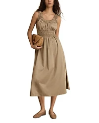 Petite Anouk Craft Ruched Woven Dress