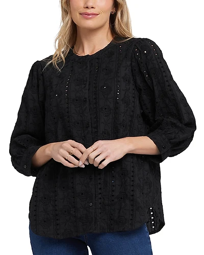 Nydj Bonnie Eyelet Blouse