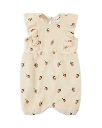 Girls' Orange Print French Terry Romper - Baby