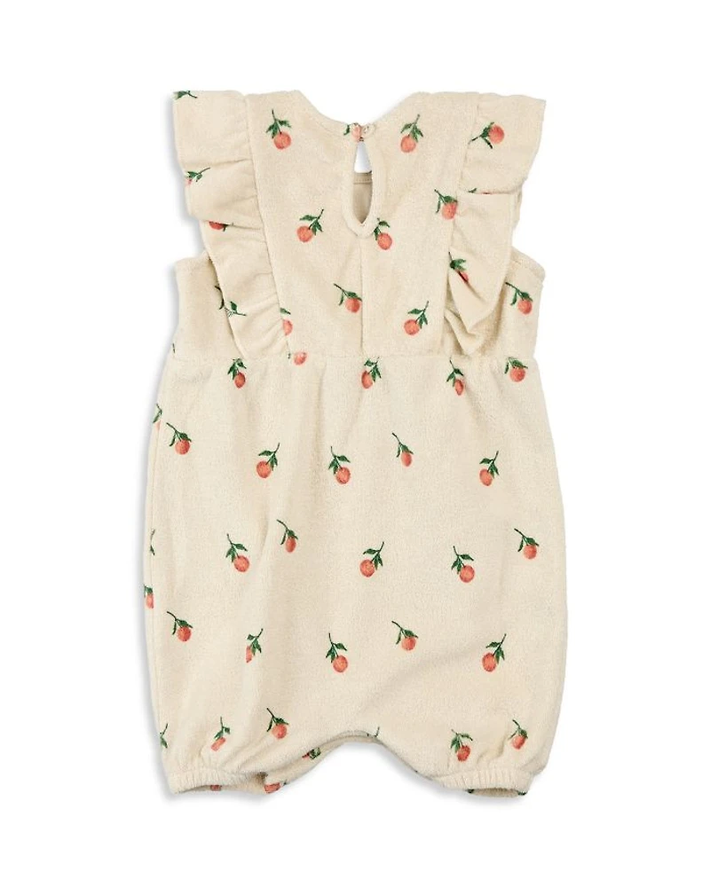 Girls' Orange Print French Terry Romper - Baby