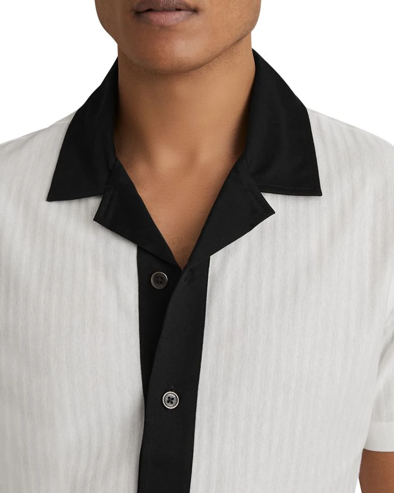 Aster Textured Colorblock Cuban Shirt