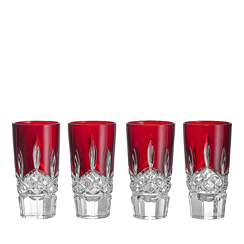 Waterford Lismore Red Shot Glass, Set of 4