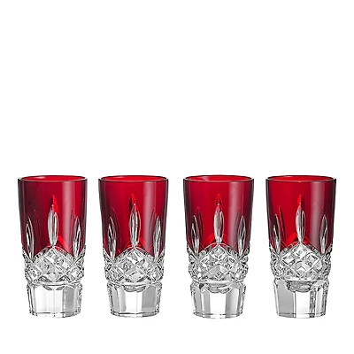 Waterford Lismore Red Shot Glass, Set of 4