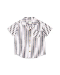 Boys' Striped Short Sleeve Seersucker Camp Shirt - Little Kid